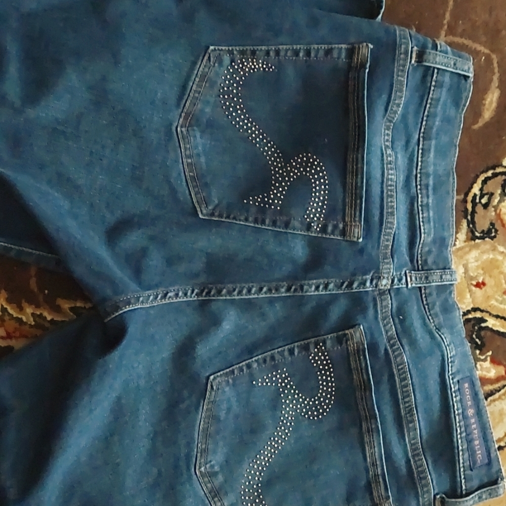 Slim Fit R&R Berlin low rise dark denim  size 12 M, great shape.